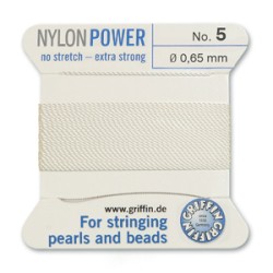 GRIFFIN NYLON BD CORD  WHITE SIZE 5- 2M- 0.65 MM GRIFFIN NYLON BD CORD  WHITE SIZE 5- 2M- 0.65 MM