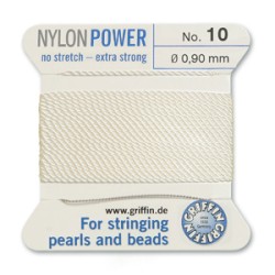 GRIFFIN NYLON BD CORD WHITE SIZE 10- 2M- 0.9MM GRIFFIN NYLON BD CORD WHITE SIZE 10- 2M- 0.9MM