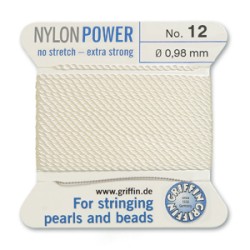 GRIFFIN NYLON BD CORD  WHITE SIZE 12- 2M- 0.98MM GRIFFIN NYLON BD CORD  WHITE SIZE 12- 2M- 0.98MM