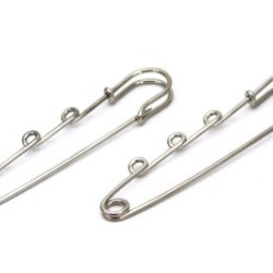 BROOCH SAFETY PIN With 3 Rings 5cm BROOCH SAFETY PIN With 3 Rings 5cm