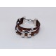 Flat Leather  5x1,5 mm Brown with black edge