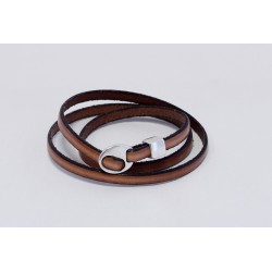 Flat Leather  5x1,5 mm Brown with black edge