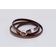 Flat Leather  5x1,5 mm Brown with black edge