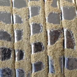 Flat Leather  5x1,5 mm Beige/silver Flat Leather  5x1,5 mm Beige/silver