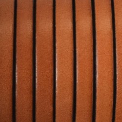 Flat Leather  5x1,5 mm Brown with black edge