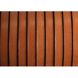 Flat Leather  5x1,5 mm Brown with black edge