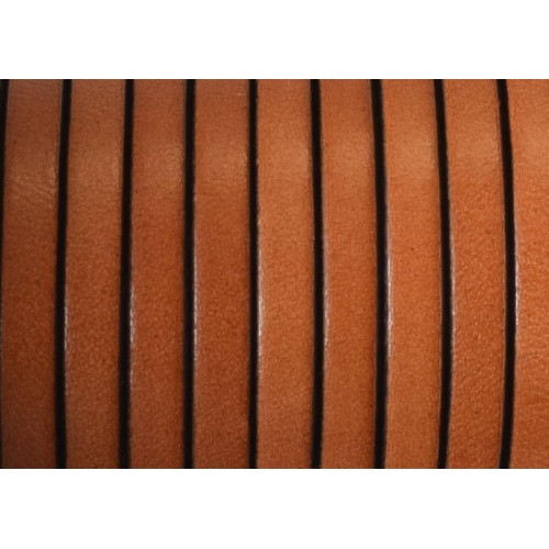 Flat Leather  5x1,5 mm Brown with black edge