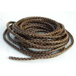 Leather cord Braided 4,0 mm Dark Brown Leather cord Braided 4,0 mm Dark Brown