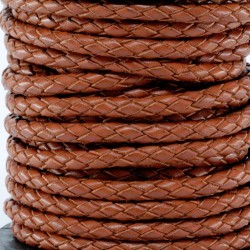 Leather cord Braided 4,0 mm Brown Leather cord Braided 4,0 mm Brown