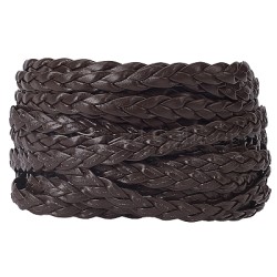 PU Leather Flat Cord Braided 8 mm black  PU Leather Flat Cord Braided 8 mm black