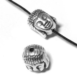 Buddha Head Bead -10x8mm Silver Antique Buddha Head Bead -10x8mm Silver Antique