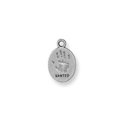 Logo  "WANTED" 12x15mm Antique Silver Logo  "WANTED" 12x15mm Antique Silver