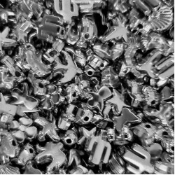 Zamak Slider Mix Shapes And Sizes 6 to 10 mm (Ø 1.5mm) Rhodium Colour Zamak Slider Mix Shapes And Sizes 6 to 10 mm (Ø 1.5mm) Rhodium Colour