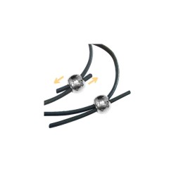Brass Bead 6 mm with Rubber Tube (Ideal for Holding 2 Cords of 1mm) Rhodium Plated Brass Bead 6 mm with Rubber Tube (Ideal for Holding 2 Cords of 1mm) Rhodium Plated