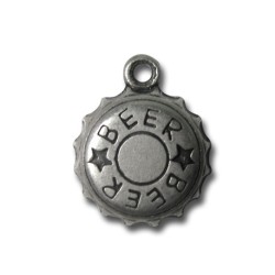 Beer Cap 15mm Antique Silver Beer Cap 15mm Antique Silver