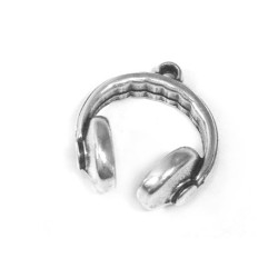 Headphones 22x21 mm Antique Silver Headphones 22x21 mm Antique Silver