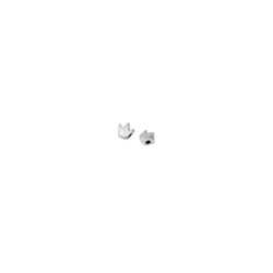 Heart  Bead Crown 6mm (Ø 1.6mm) Silver Plated Heart  Bead Crown 6mm (Ø 1.6mm) Silver Plated