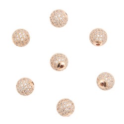 Paved Zircon Spacer Bead 8 mm Gold Colour Paved Zircon Spacer Bead 8 mm Gold Colour