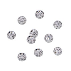 Paved Zircon Spacer Bead 6 mm Rhodium Colour Paved Zircon Spacer Bead 6 mm Rhodium Colour