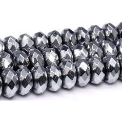 Hematite Faceted Rhodium Colour 2X4 mm Hematite Faceted Rhodium Colour 2X4 mm