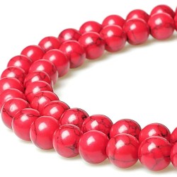 Howlite - Red- 8mm Howlite - Red- 8mm
