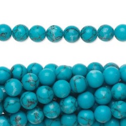 Howlite -  Dark Turquoise Blue - 8mm Howlite -  Dark Turquoise Blue - 8mm