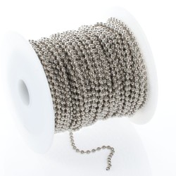 Ball Chain - 2.1 mm Rhodium Colour Ball Chain - 2.1 mm Rhodium Colour