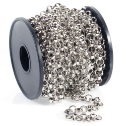 Rolo Chain 6mm Rhodium Colour Rolo Chain 6mm Rhodium Colour