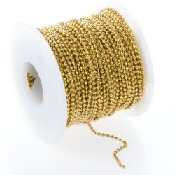Stainless Steel Ball Chain - 1.5 mm Gold Colour Stainless Steel Ball Chain - 1.5 mm Gold Colour