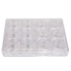 CLEAR BOX W/12pcs  2.8cm JARS W/LIDS CLEAR BOX W/12pcs  2.8cm JARS W/LIDS