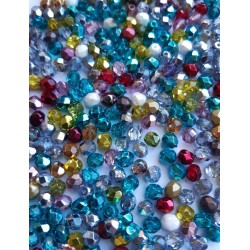 Facetted Fire Polished Round Beads 6 mm COLOUR MIX 50  pcs. Facetted Fire Polished Round Beads 6 mm COLOUR MIX 50  pcs.